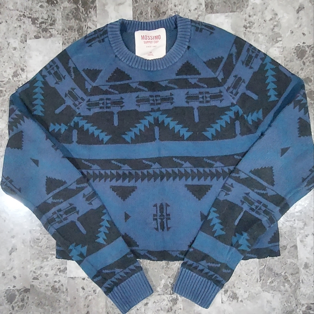 Pattern Cropped Sweater - image 1